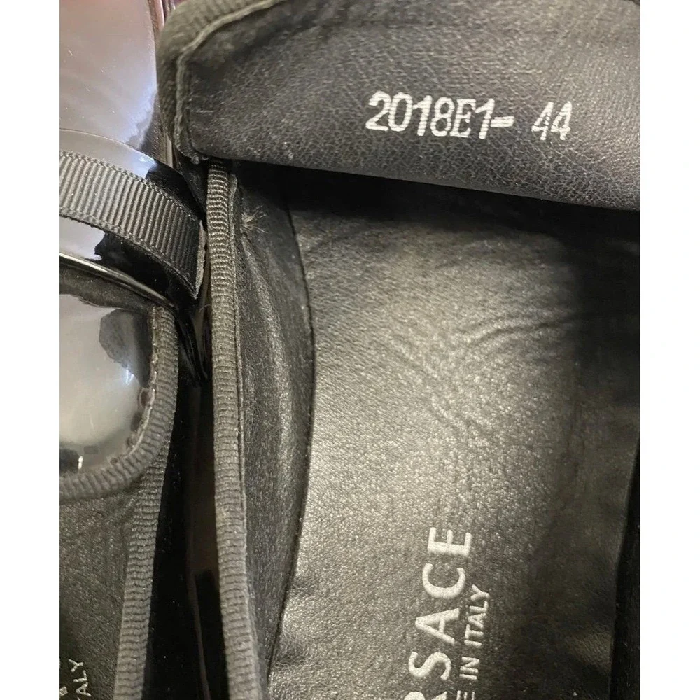 Versace Men's Black Cherry Ombre Patent Leather Medusa Loafers Italy sz 44 us 10 - Picture 2 of 12